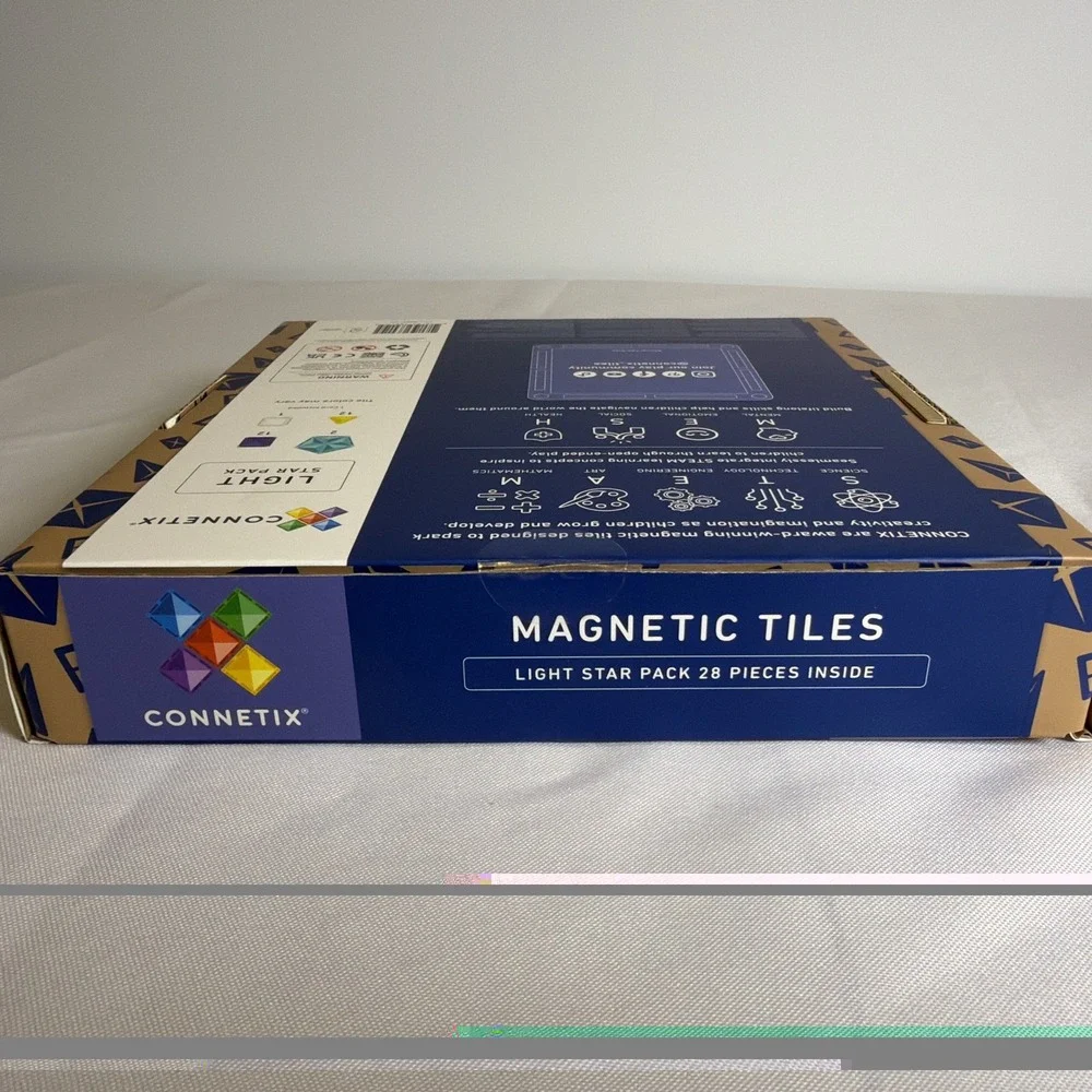 Connetix Magnetic Tiles Light Star Pack 28pc STEM Building Toy Light-Up Tile